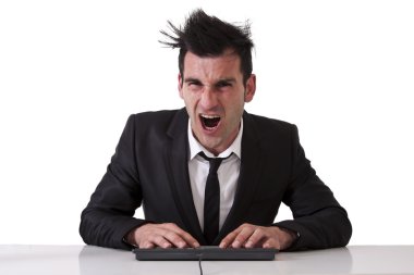 Beyaz üzerine izole iş adamı