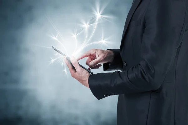 Businessman with the tablet — Stock Photo, Image