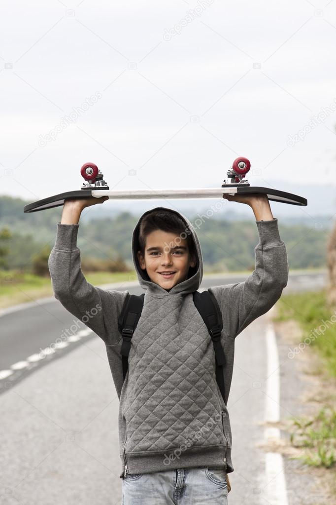 child with skateboard