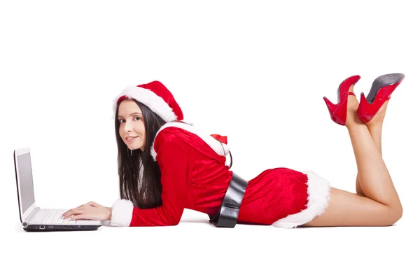 Ragazza Babbo Natale — Foto Stock