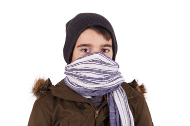 çocuk üzerinde beyaz izole