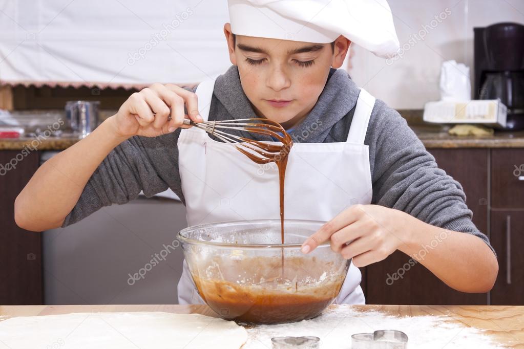 child in the kitchen
