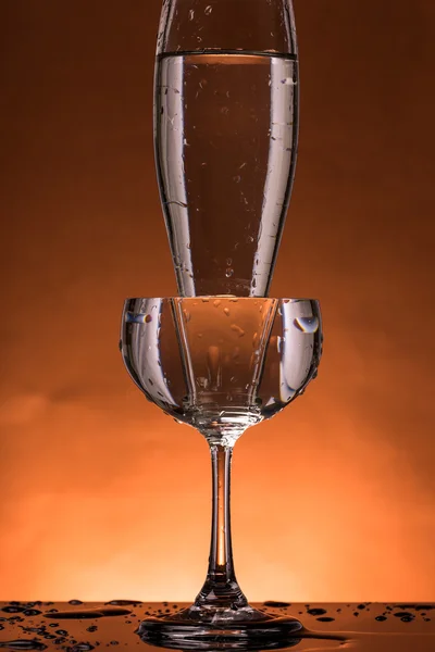 Water splash in a glass — Stock Photo, Image