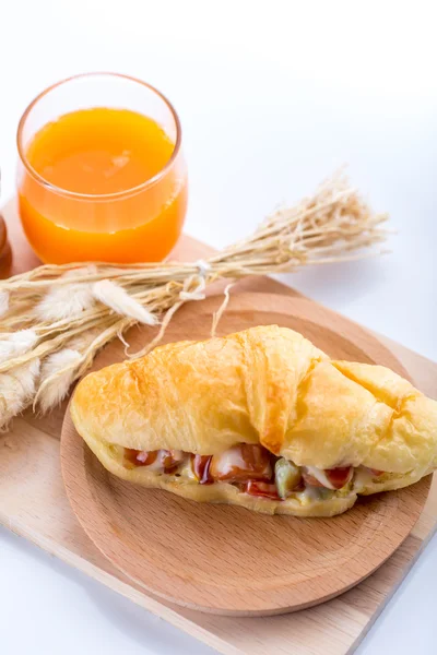 Frühstück, Croissant-Set — Stockfoto