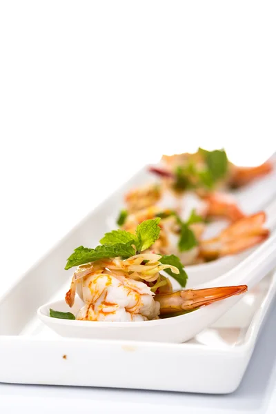 Spicy salad Shrimp with lemon grass and mint — Stock Photo, Image