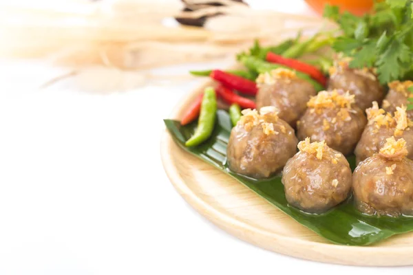 Bolas de tapioca com recheio de carne de porco — Fotografia de Stock