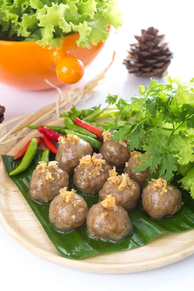 Tapioca ballen met varkensvlees vullen — Stockfoto