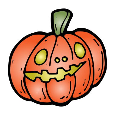 Karalama tarzında el çizimi Cadılar Bayramı balkabağı.