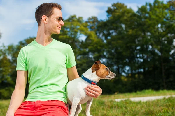 Hund och ägare — Stockfoto