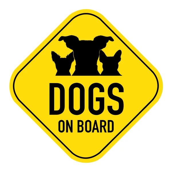 Dogs on board sign — Stock Photo, Image