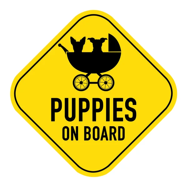 Dogs on board sign — Stock Photo, Image