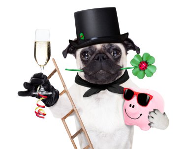 new years eve dog clipart
