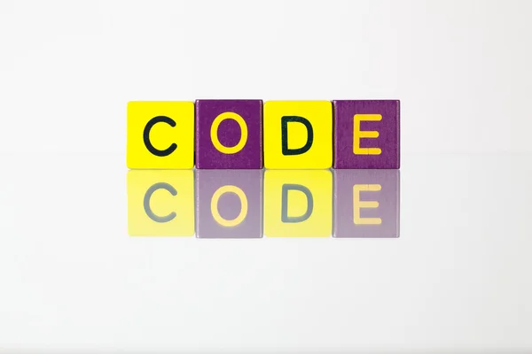 Code - une inscription de blocs pour enfants — Photo