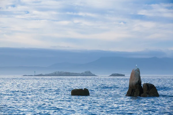 Coucher de soleil sur la côte noire de Con en Galice — Photo