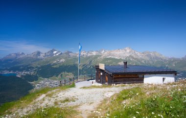 Muottas Muragl üzerinden Yukarı Engadine Panoraması 