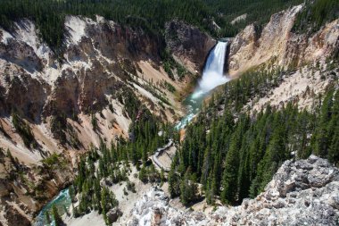 The famous Lower Falls in Yellowstone National Park clipart