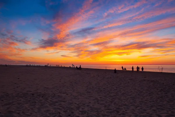 Splendido tramonto sulla spiaggia vuota, Cape Cod, USA — Foto Stock