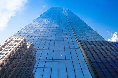 Gökdelenlerin Boston, Massachusetts havaya doğru akşam görünümü