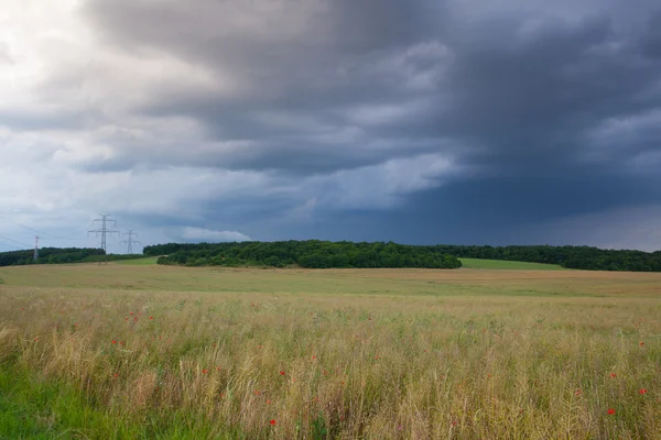 Na poli před těžké bouře — Stock fotografie