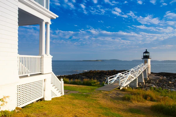 Marshall Point Light vid solnedgången — Stockfoto