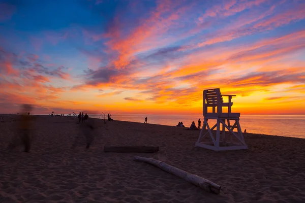 Fantastisk solnedgång på den tomma stranden, Cape Cod, Usa — Stockfoto