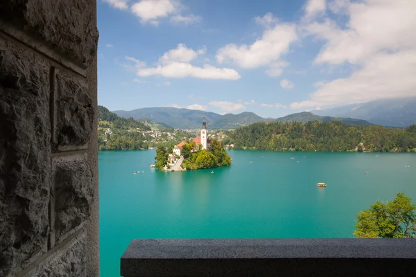 Bled sjön i Slovenien med antagandet av Mary Church — Stockfoto