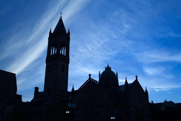 Silhouette of Old South Church en Boston, Massachusetts, EE.UU. —  Fotos de Stock