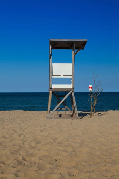 瞭望塔上空旷的海滩，科德角，马萨诸塞州, — 图库照片