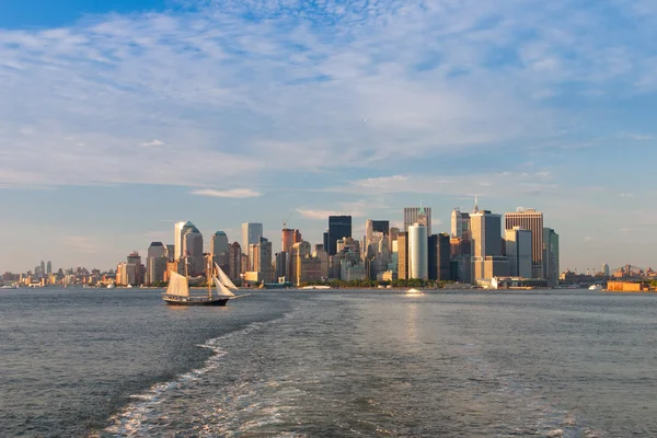 New York skyline au coucher du soleil Images De Stock Libres De Droits