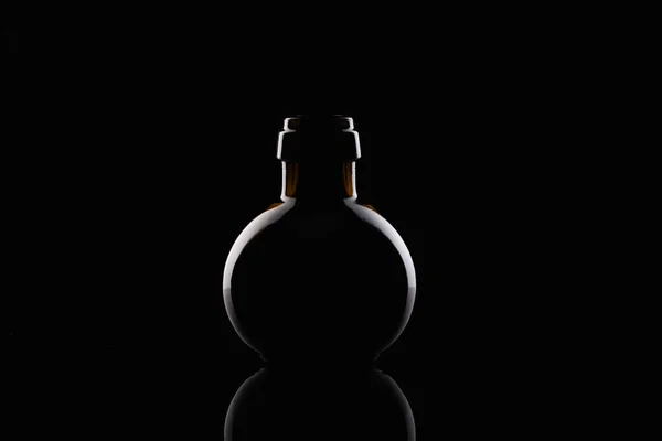 Lege Luxe Zwart Glas Zwarte Achtergrond — Stockfoto