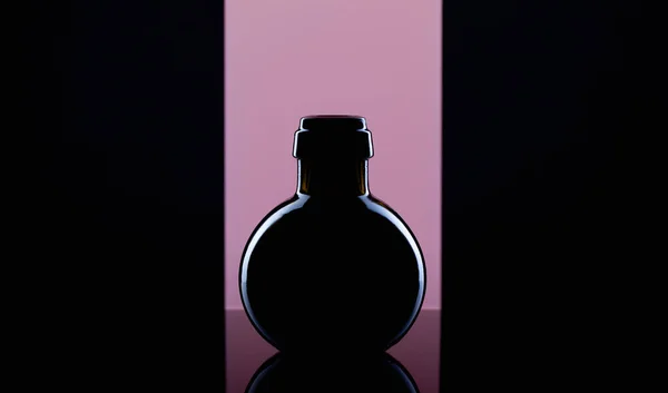 Leeres Schwarzes Luxusglas Auf Lila Hintergrund — Stockfoto