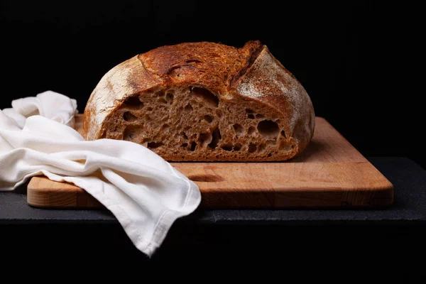 Pane Artigianale Pasta Madre Pane Rotondo Appena Sfornato Pane Pasta — Foto Stock