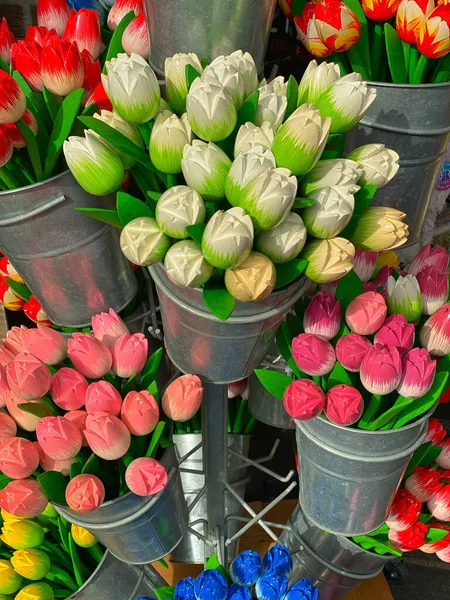 Tulipes Bois Dans Boutique Volendam Volendam Est Une Ville Hollande — Photo