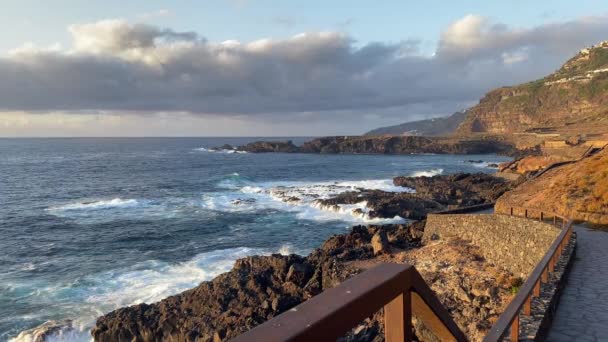 Incrível Costa Sauzal Tenerife Espanha — Vídeo de Stock