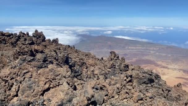 Kilátás Teide Hegyről Egy Vulkán Tenerifén Kanári Szigeteken Spanyolországban Csúcspontja — Stock videók