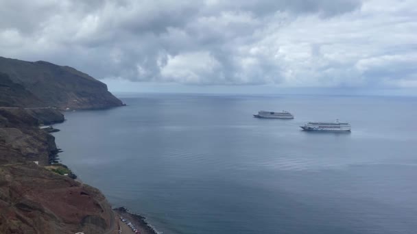 Santa Cruz Tenerife Tenerife Června 2021 Parkování Pro Výletní Lodě — Stock video