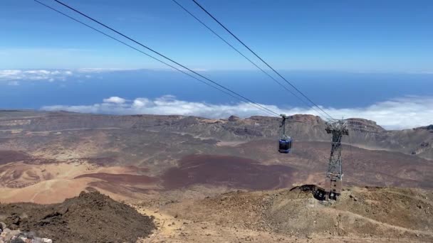 Όρος Teide Τενερίφη Ιούνιος 2021 Καλώδιο Στην Κορυφή Του Όρους — Αρχείο Βίντεο