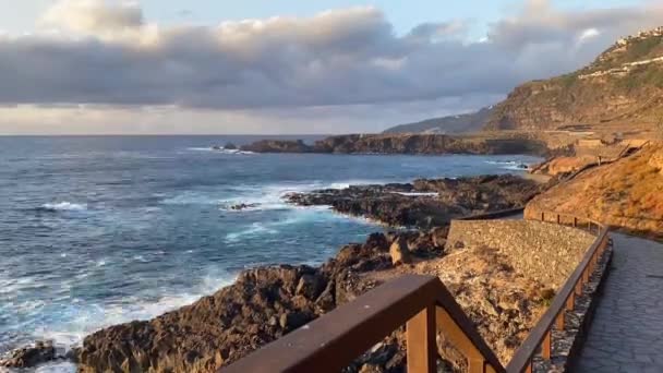 Increíble Costa Sauzal Tenerife España — Vídeos de Stock