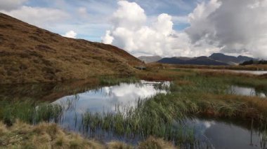 yüksek dağlardaki küçük gölde büyük görünüm Alpler, Avusturya