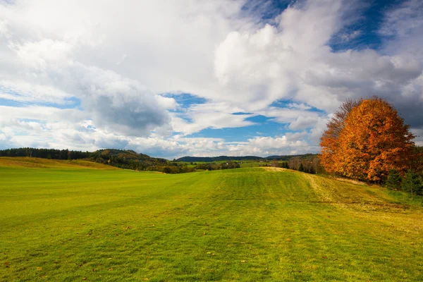 Empty autumn golf course — Stock Photo, Image