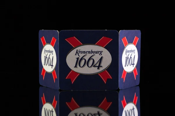 GERMANY, STRASBOURG - November 9, 2014: Beermats from Kronenbourg — стоковое фото