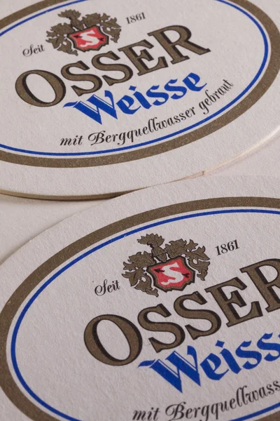 Osser ヴァイセ ビールから Beermats — ストック写真