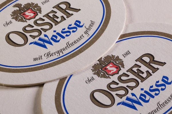 Beermats from Osser Weisse beer — Stock Photo, Image