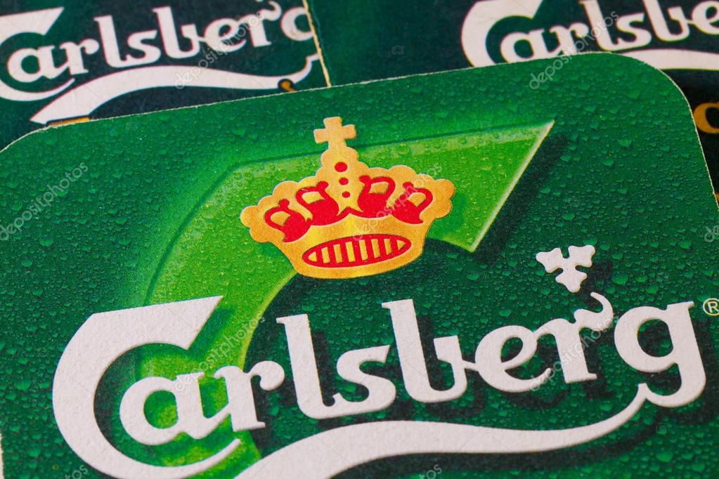 ENGLAND,LONDON - November 11, 2014:The Carlsberg is a Danish brewing company founded in 1847 by J. C. Jacobsen with headquarters located in Copenhagen,Denmark