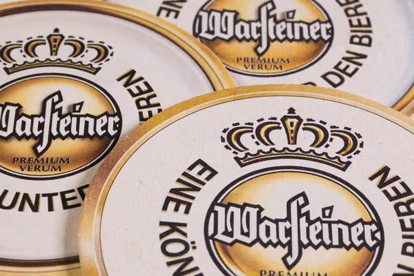 Beermats from Warsteiner beer — Stock Photo, Image