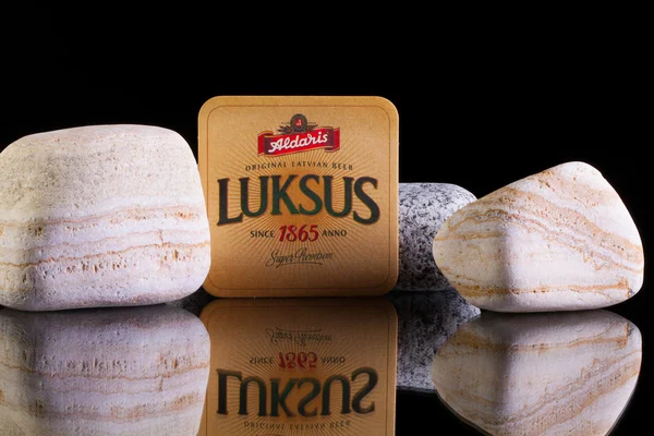 Beermat Aldaris Luksus bira — Stok fotoğraf