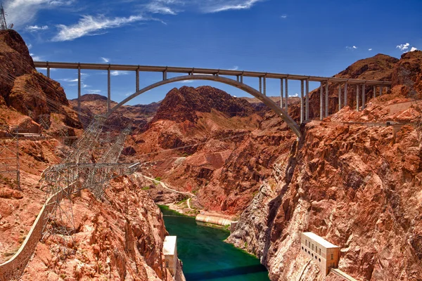 Гувер міст від Hoover Dam, Невада - Hdr-зображення — стокове фото