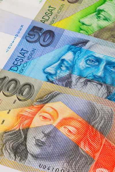 Różnych banknotów słowacki z na stole — Zdjęcie stockowe