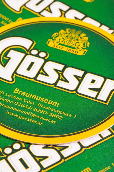 Gosser ビールから Beermats — ストック写真