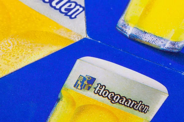 Beermats de cerveja Hoegaarden — Fotografia de Stock